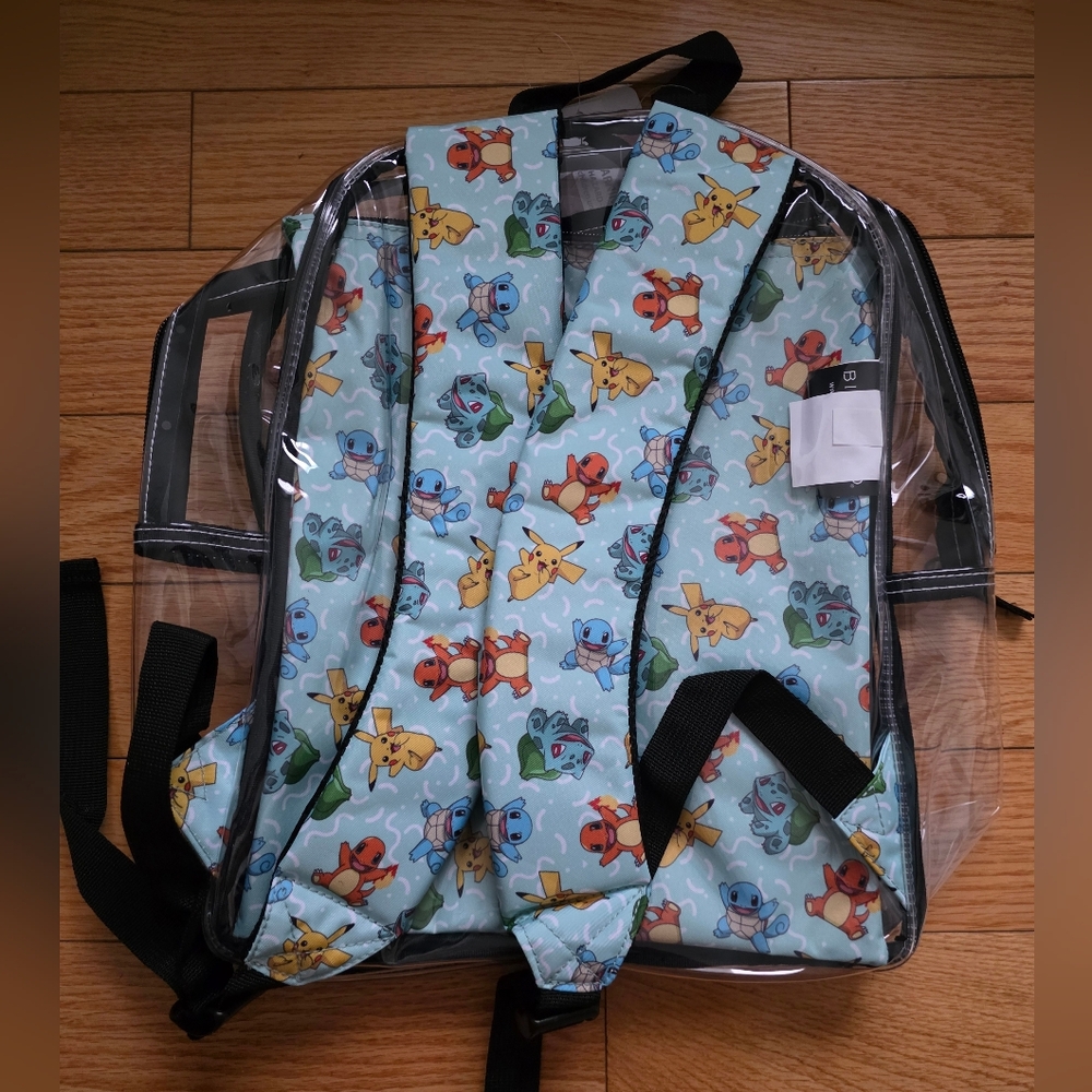 Pokemon Clear Backpack with Removable Pouch Plus Bonus Trading Card Fun Pack - Picture 8 of 15